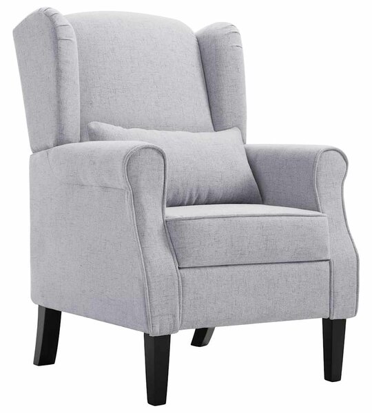 Křeslo světle šedé textil 248615