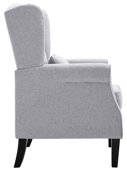 Křeslo světle šedé textil 248615