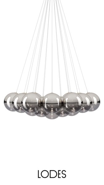 Lodes Designové závěsné LED svítidlo RANDOM CLOUD, 19x ø28cm, š. 140 cm, CRI90 Barva: Kouřová, Teplota světla: 2700K - teplá bílá