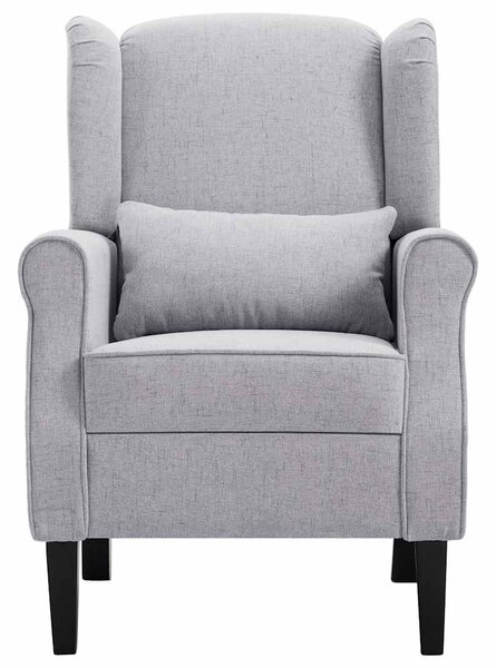 Křeslo světle šedé textil 248615