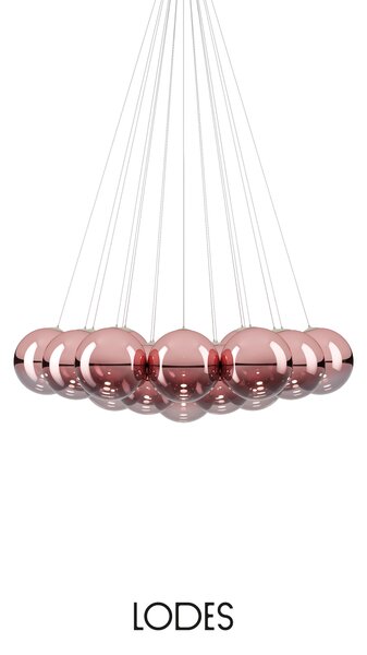 Lodes Designové závěsné LED svítidlo RANDOM CLOUD, 19x ø28cm, š. 140 cm, CRI90 Barva: Kouřová, Teplota světla: 2700K - teplá bílá