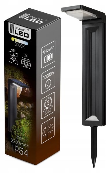 LED solární zápichové svítidlo 3000 K, teplá bílá, IP54, šířka 9 cm