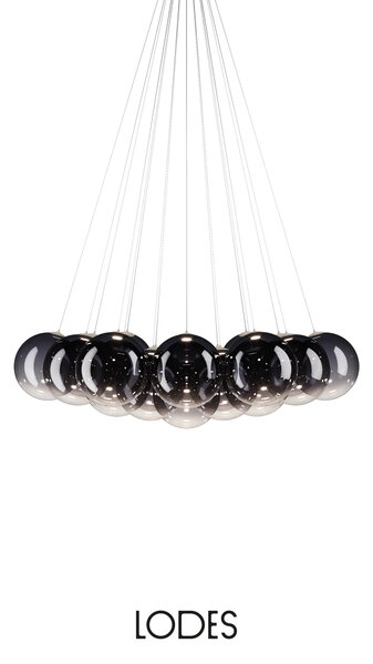 Lodes Designové závěsné LED svítidlo RANDOM CLOUD, 19x ø28cm, š. 140 cm, CRI90 Barva: Kouřová, Teplota světla: 2700K - teplá bílá