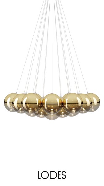 Lodes Designové závěsné LED svítidlo RANDOM CLOUD, 19x ø28cm, š. 140 cm, CRI90 Barva: Kouřová, Teplota světla: 2700K - teplá bílá