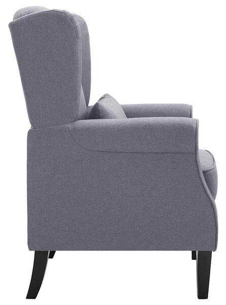 Křeslo tmavě šedé textil 248616