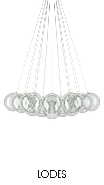 Lodes Designové závěsné LED svítidlo RANDOM CLOUD, 19x ø28cm, š. 140 cm, CRI90 Barva: Kouřová, Teplota světla: 2700K - teplá bílá