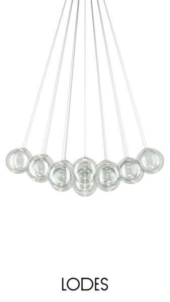 Lodes Designové závěsné LED svítidlo RANDOM CLOUD, 23x ø23cm, š. 141 cm, CRI90 Barva: Transparentní, Teplota světla: 2700K - teplá bílá