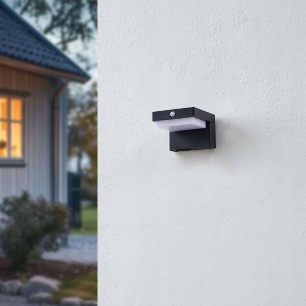 LED fasádní svítidlo 5 W, 400 lm, pohybové čidlo, IP44, teplá bílá, 11,5 × 8 × 12 cm