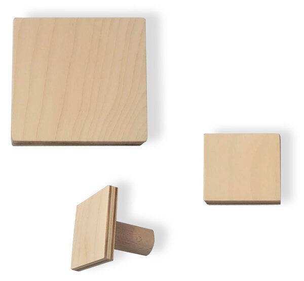 Věšák ČTVERCE přírodní (bez povrch. úpravy) 4 cm