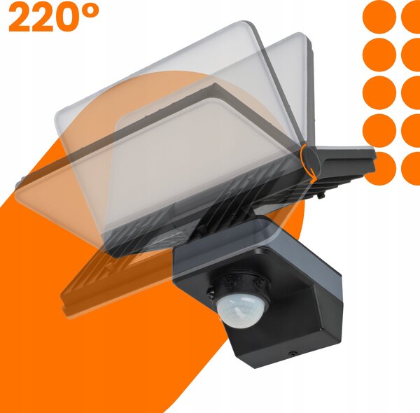 LED nástěnné svítidlo 44 W, 5280 lm, neutrální bílá, IP54