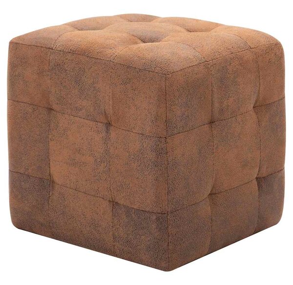Noční stolky 2 ks hnědé 30 x 30 x 30 cm umělá broušená kůže 249014