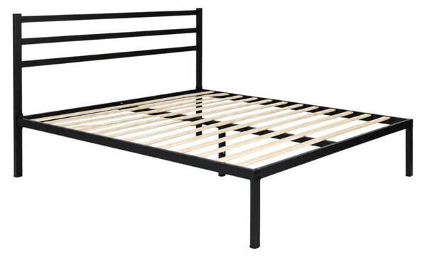 ModernHome GIC-BF01 Kovová postel s lamelovým roštem a čelem 190×200 cm, černá