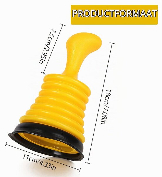 Malý sací nástroj na uvolnění ucpaných odpadů – průměr 18 cm, vhodný pro vany a kuchyně