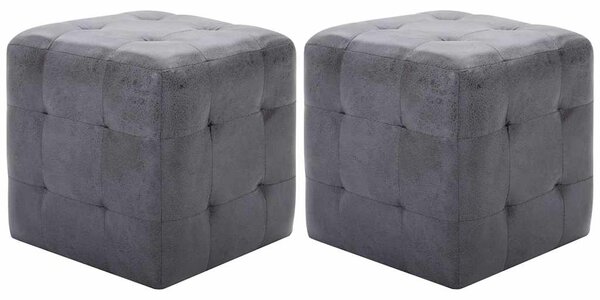 Noční stolky 2 ks šedé 30 x 30 x 30 cm umělá broušená kůže 249015