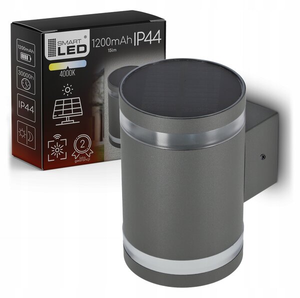 LED nástěnné svítidlo, 2 W, 15 lm, neutrální bílá, IP44, 14 × 12 × 9 cm