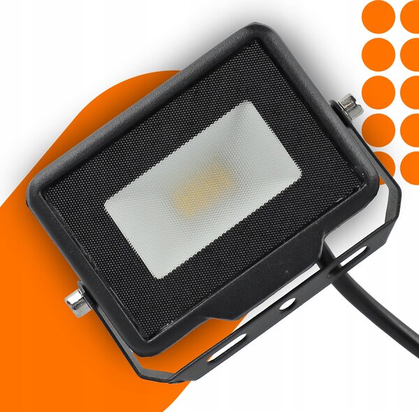 Solární LED reflektor 10 W, IP65, neutrální bílá, úhel 120°, 9 × 7 × 3 cm