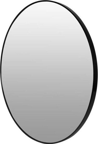 ModernHome Kulaté nástěnné zrcadlo 60 cm, hliníkový rám, černé