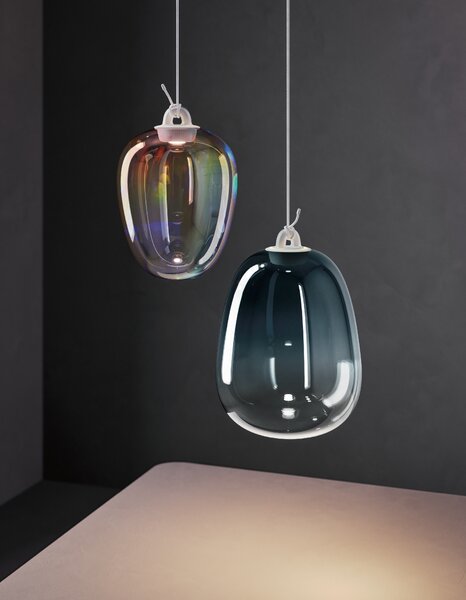 Lodes Designové závěsné LED svítidlo Oblò, 7W, v. 34,7 cm, CRI90 Barva: Transparentní, Teplota světla: 2700K - teplá bílá