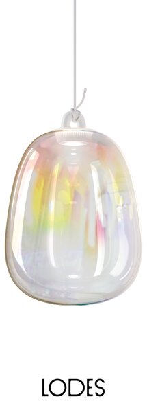 Lodes Designové závěsné LED svítidlo Oblò, 7W, v. 34,7 cm, CRI90 Barva: Transparentní, Teplota světla: 2700K - teplá bílá
