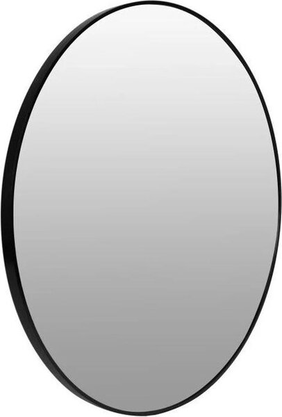 ModernHome Kulaté nástěnné zrcadlo 60 cm, hliníkový rám, černé
