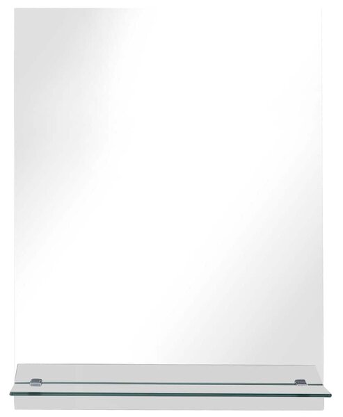 Nástěnné zrcadlo s policí 20 x 40 cm tvrzené sklo 249433