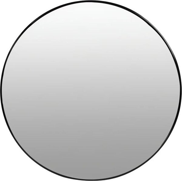ModernHome Kulaté nástěnné zrcadlo 60 cm, hliníkový rám, černé