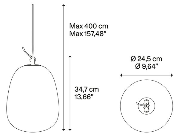 Lodes Designové závěsné LED svítidlo Oblò, 7W, v. 34,7 cm, CRI90 Barva: Transparentní, Teplota světla: 2700K - teplá bílá