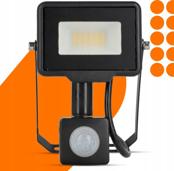 Solární LED reflektor 20 W, IP65, úhel 120°, 14 × 9 × 3 cm