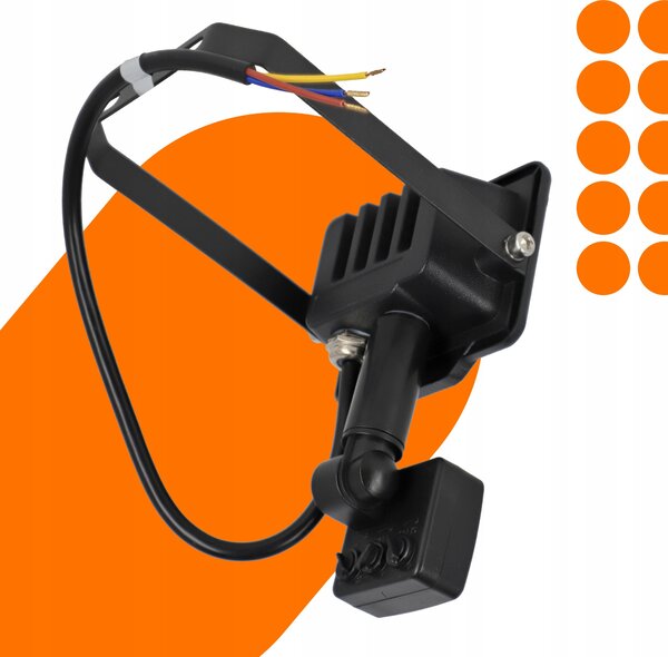 Solární LED reflektor 20 W, IP65, úhel 120°, 14 × 9 × 3 cm