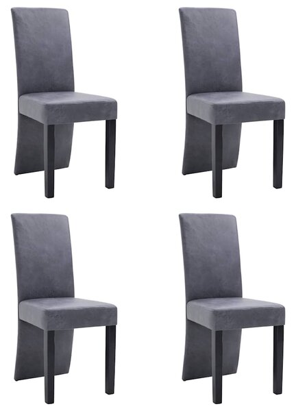 Jídelní židle 4 ks šedé umělá semišová kůže 249203