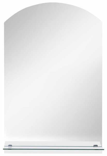 Nástěnné zrcadlo s policí 20 x 40 cm tvrzené sklo 249429