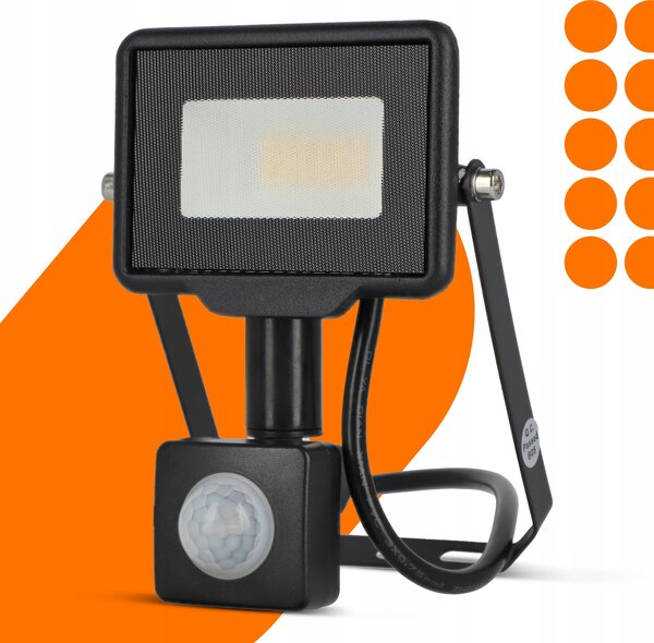 Solární LED reflektor 20 W, IP65, úhel 120°, 14 × 9 × 3 cm