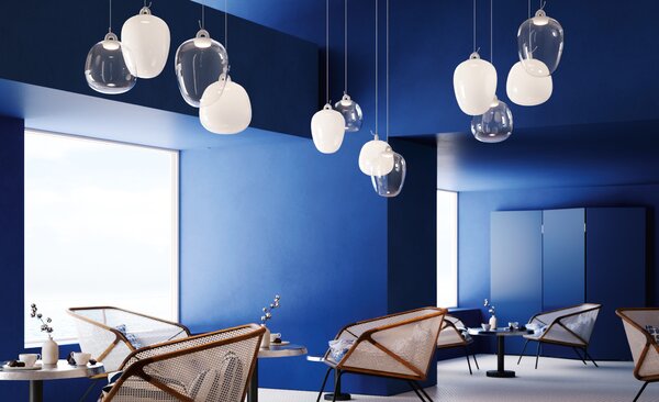 Lodes Designové závěsné LED svítidlo Oblò, 7W, v. 34,7 cm, CRI90 Barva: Transparentní, Teplota světla: 2700K - teplá bílá