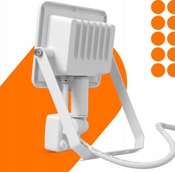 Solární LED reflektor 30 W, IP65, úhel 120°, 16 × 12 × 3 cm