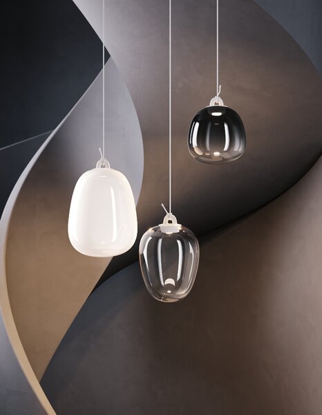 Lodes Designové závěsné LED svítidlo Oblò, 7W, v. 34,7 cm, CRI90 Barva: Transparentní, Teplota světla: 2700K - teplá bílá