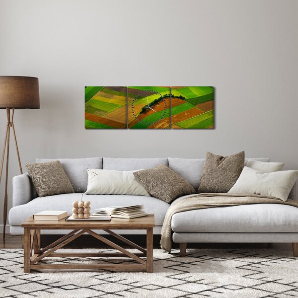 Obraz - Pole, louky (s hodinami) (90x30 cm)