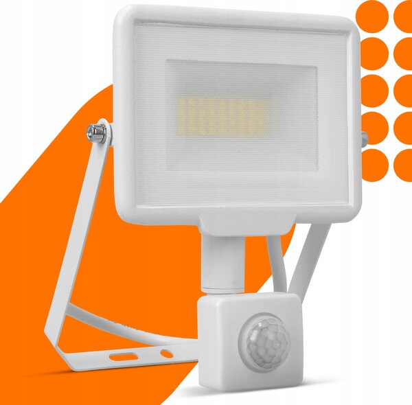 Solární LED reflektor 30 W, IP65, úhel 120°, 16 × 12 × 3 cm