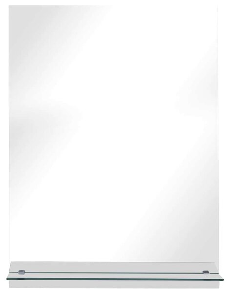 Nástěnné zrcadlo s policí 30 x 50 cm tvrzené sklo 249435