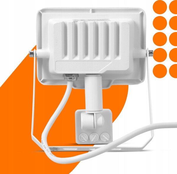 Solární LED reflektor 30 W, IP65, úhel 120°, 16 × 12 × 3 cm