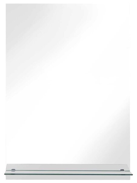 Nástěnné zrcadlo s policí 40 x 60 cm tvrzené sklo 249438