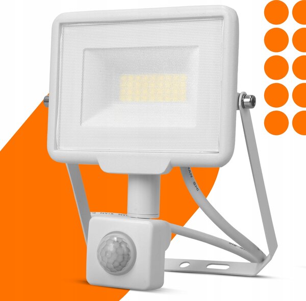 Solární LED reflektor 30 W, IP65, úhel 120°, 16 × 12 × 3 cm