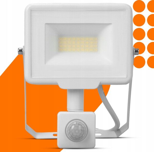 Solární LED reflektor 30 W, IP65, úhel 120°, 16 × 12 × 3 cm