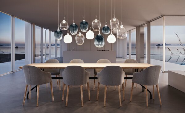 Lodes Designové závěsné LED svítidlo Oblò, 7W, v. 34,7 cm, CRI90 Barva: Transparentní, Teplota světla: 2700K - teplá bílá