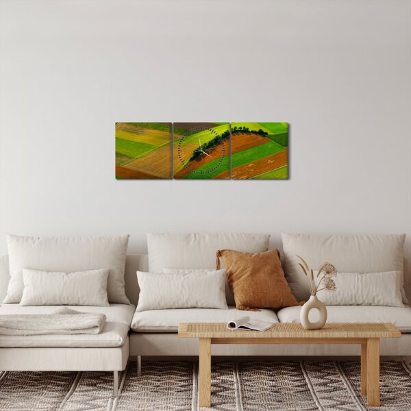 Obraz - Pole, louky (s hodinami) (90x30 cm)
