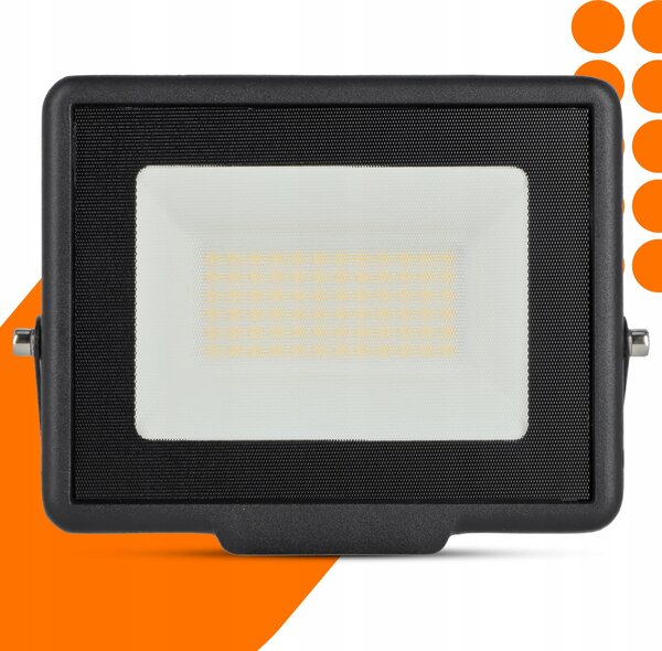 Solární LED reflektor 50 W, 4500 K, neutrální bílá, IP65, úhel 120°, 15 × 12 × 3 cm