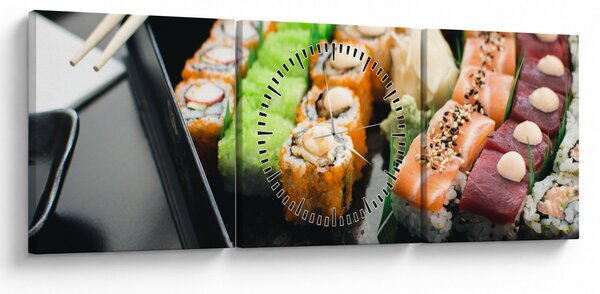 Obraz - Sushi (s hodinami) (90x30 cm)