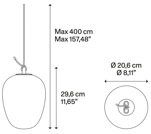 Lodes Designové závěsné LED svítidlo Oblò, 7W, v. 29,6 cm, CRI90 Barva: Transparentní, Teplota světla: 2700K - teplá bílá