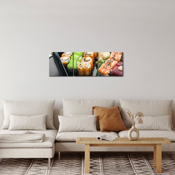 Obraz - Sushi (s hodinami) (90x30 cm)