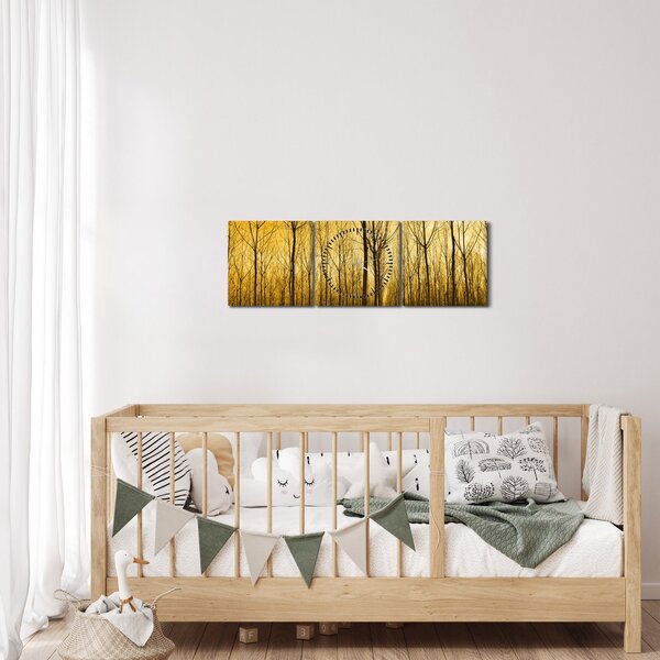Obraz - Plantáž stromů (s hodinami) (90x30 cm)
