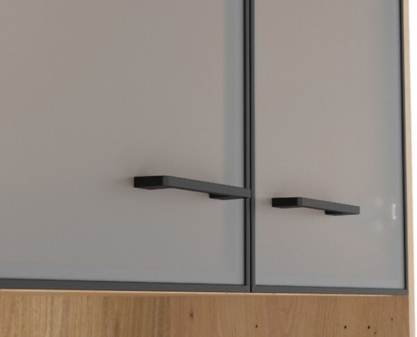 SPACE OFFICE vitrína REG2W/200, dub artisan/černý mat